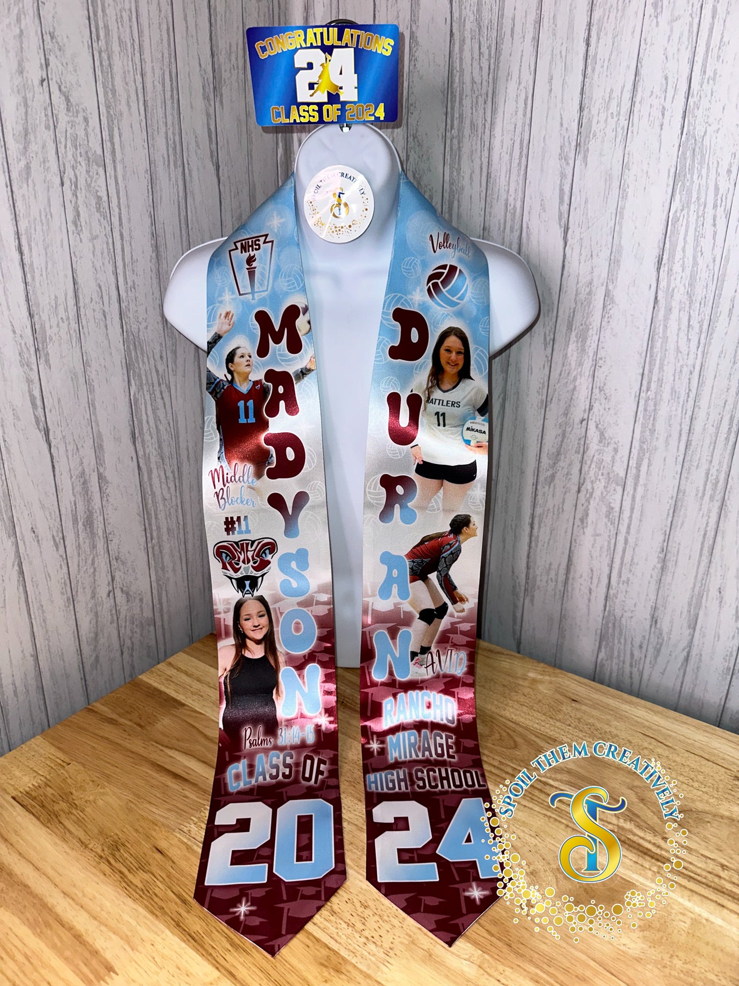 Graduation Stole with 4 Pictures