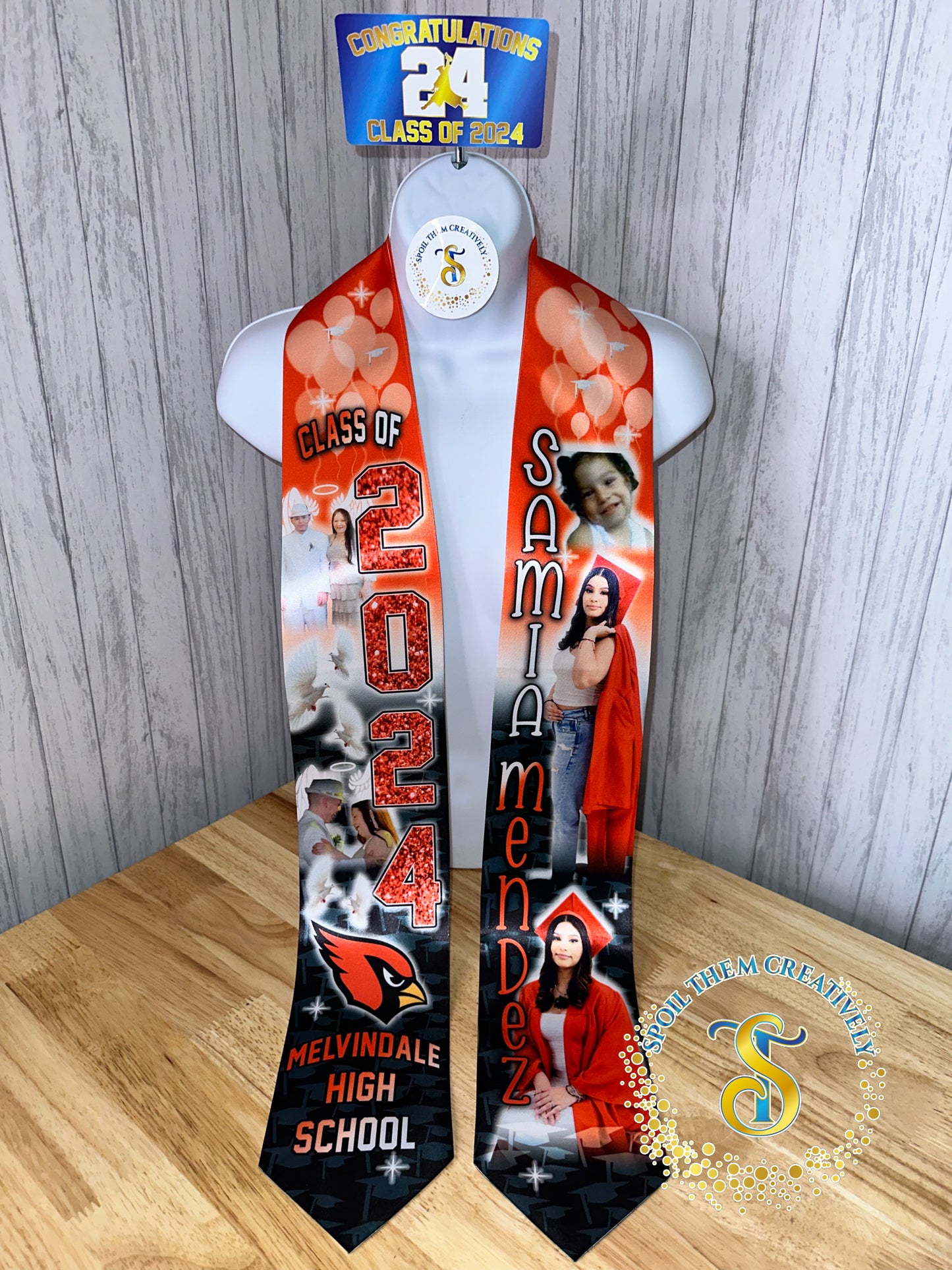 Graduation Stole with 5 Pictures