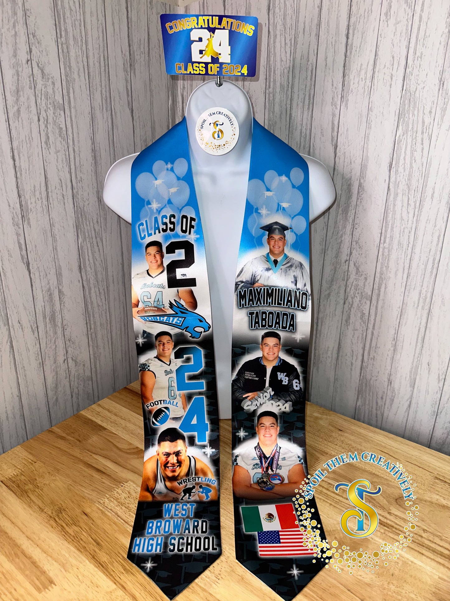 Graduation Stole with 6 Pictures