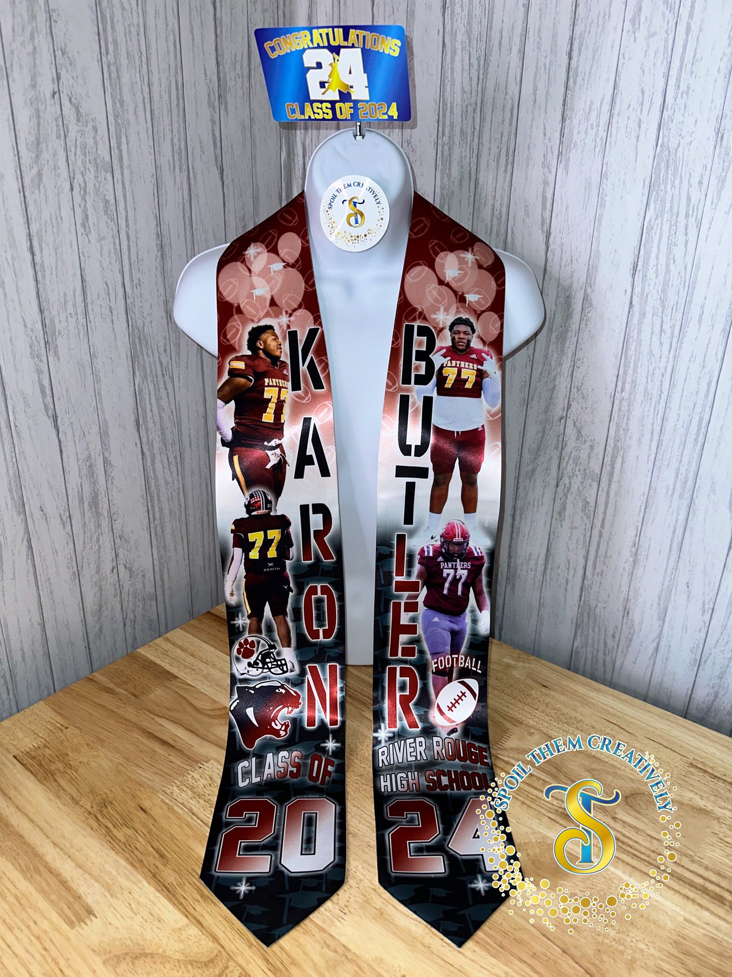 Graduation Stole with 4 Pictures