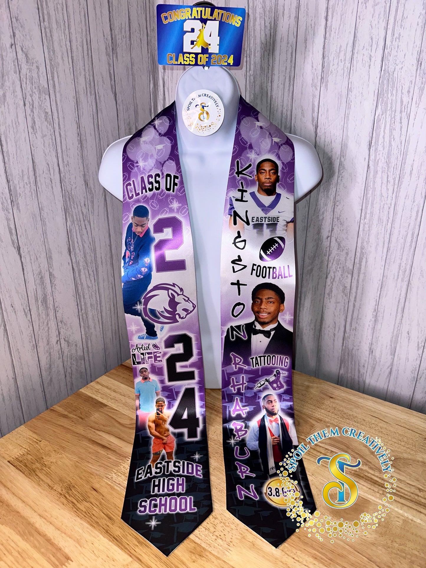 Graduation Stole with 6 Pictures