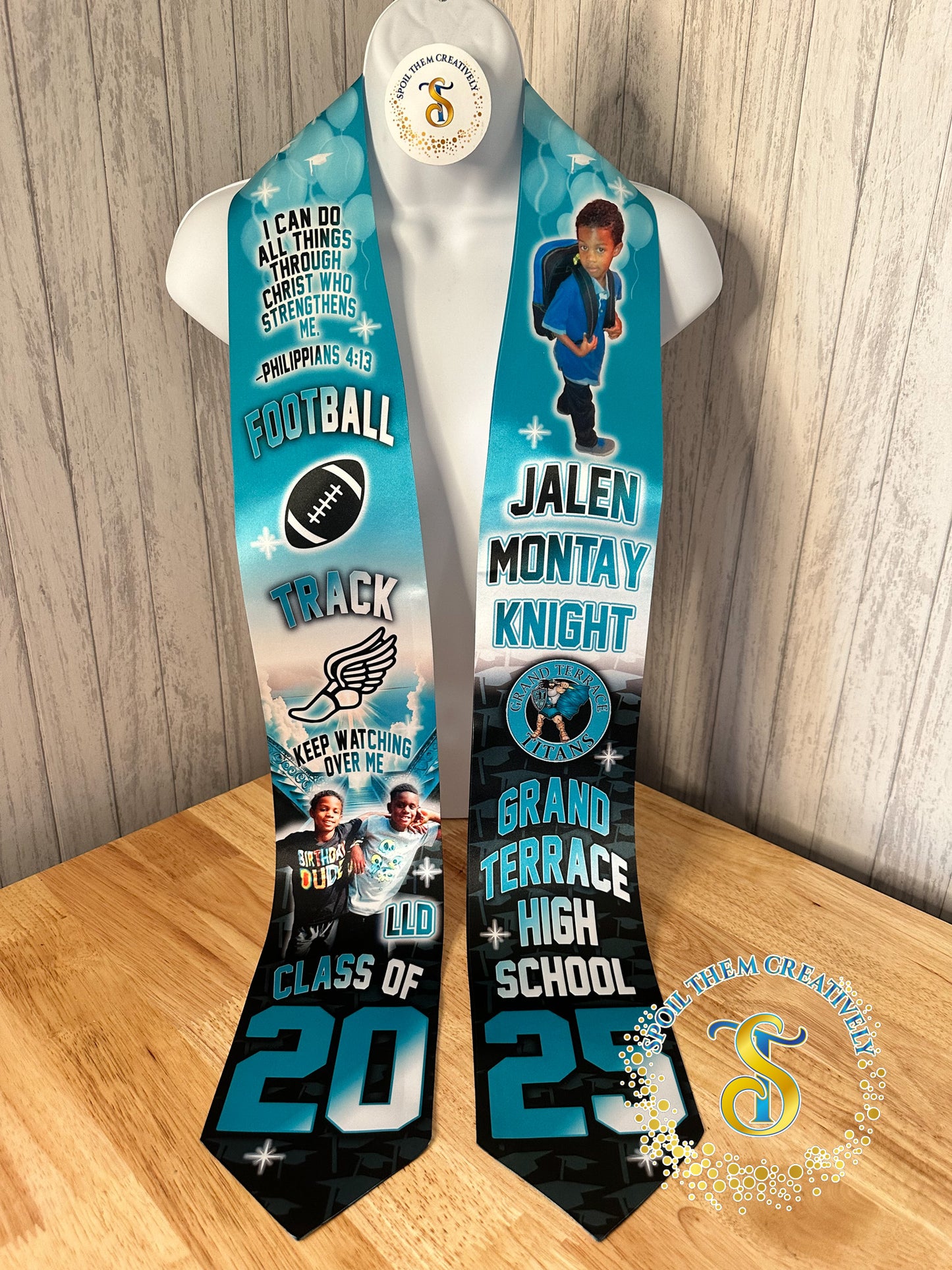 Graduation Stole with 2 Pictures