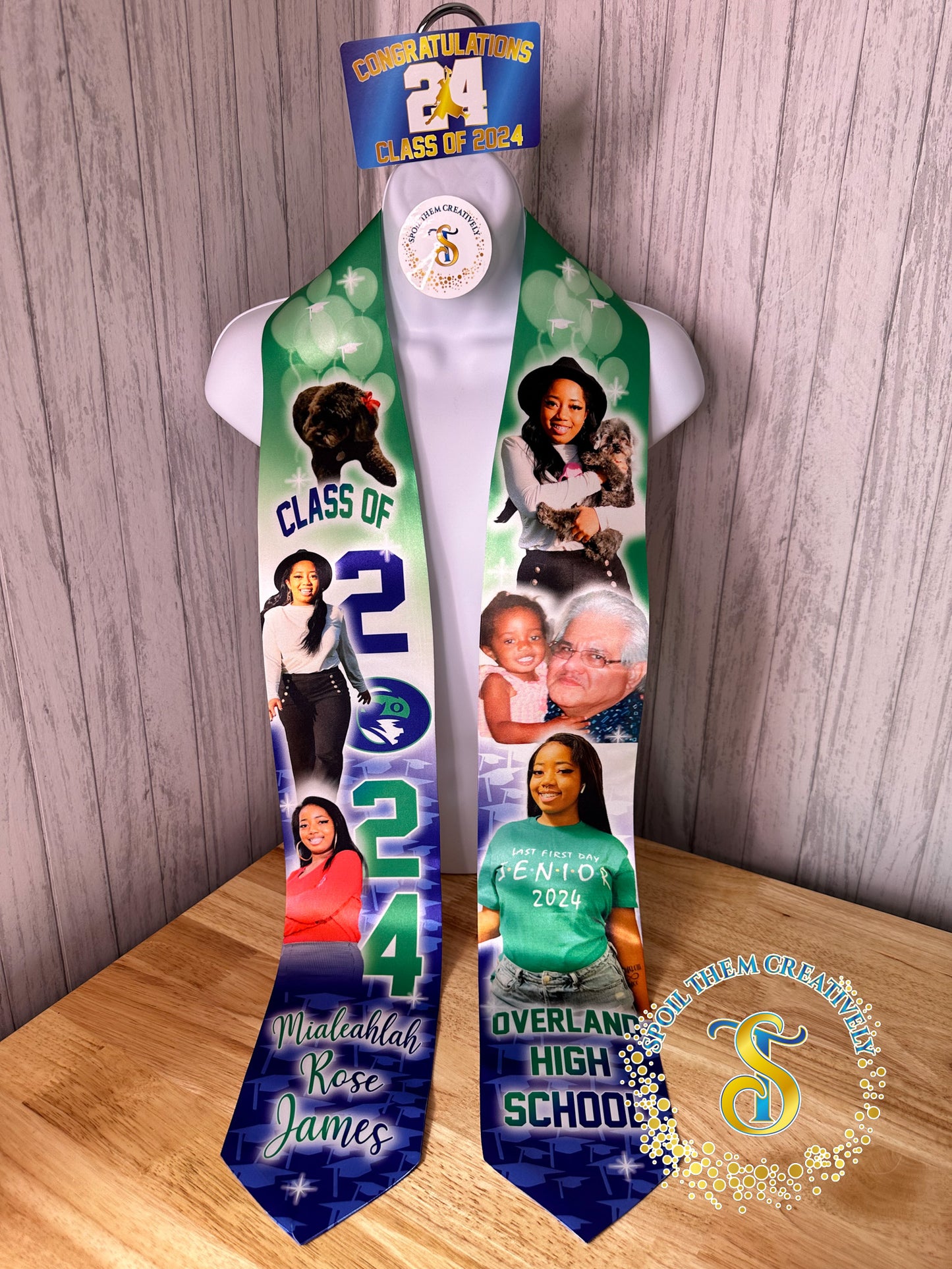 Graduation Stole with 6 Pictures