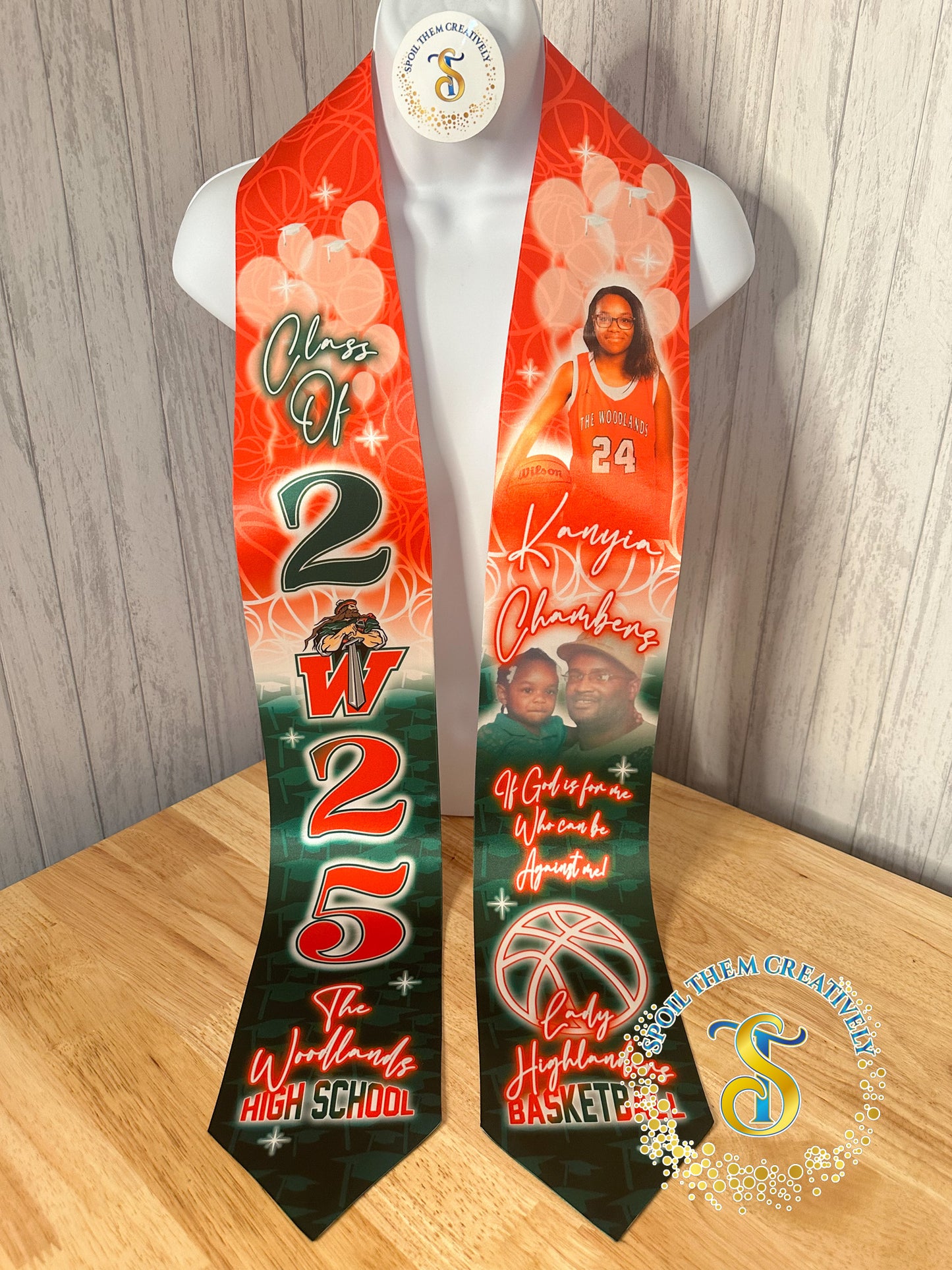 Graduation Stole with 2 Pictures