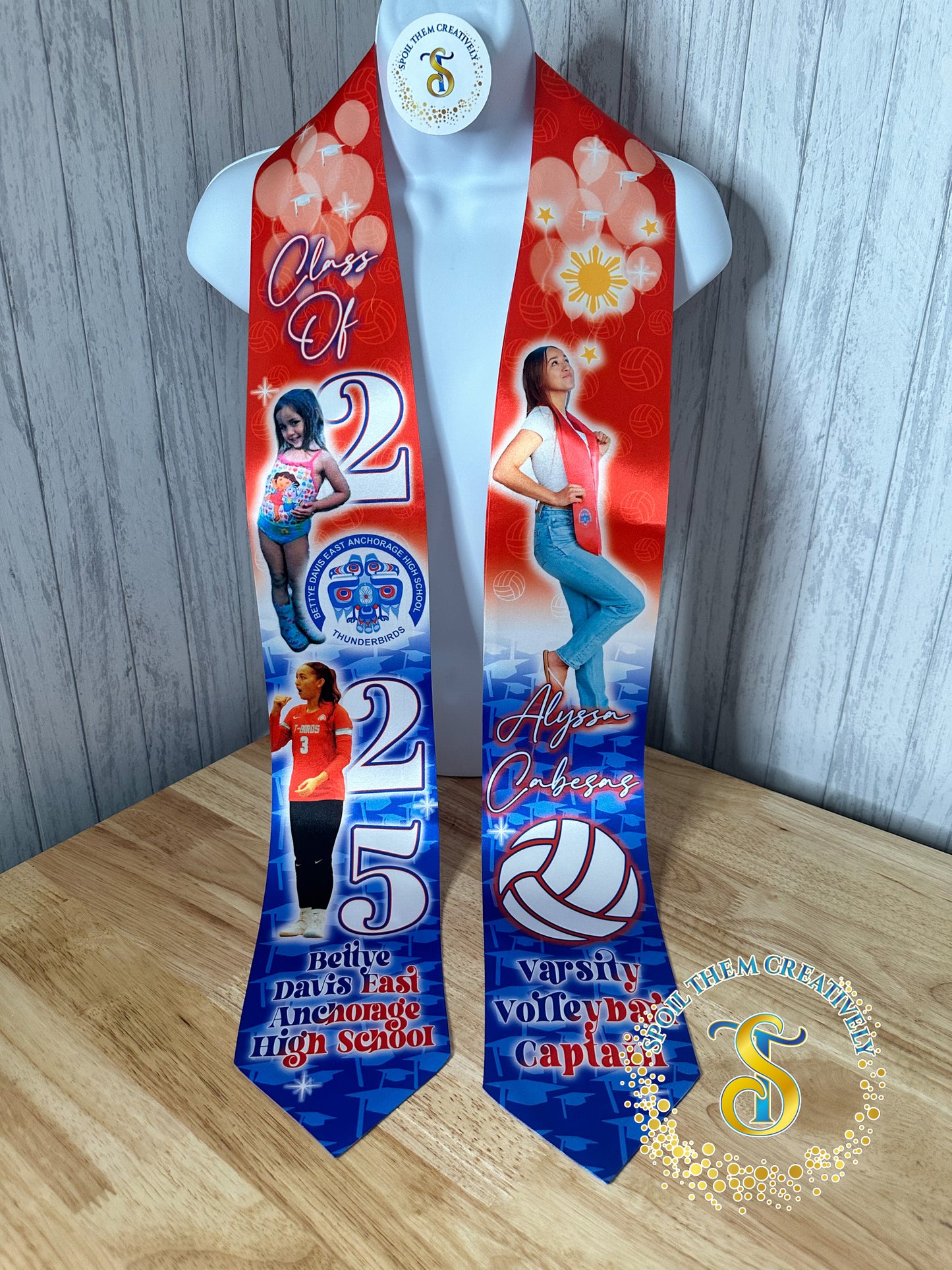 Graduation Stole with 3 Pictures