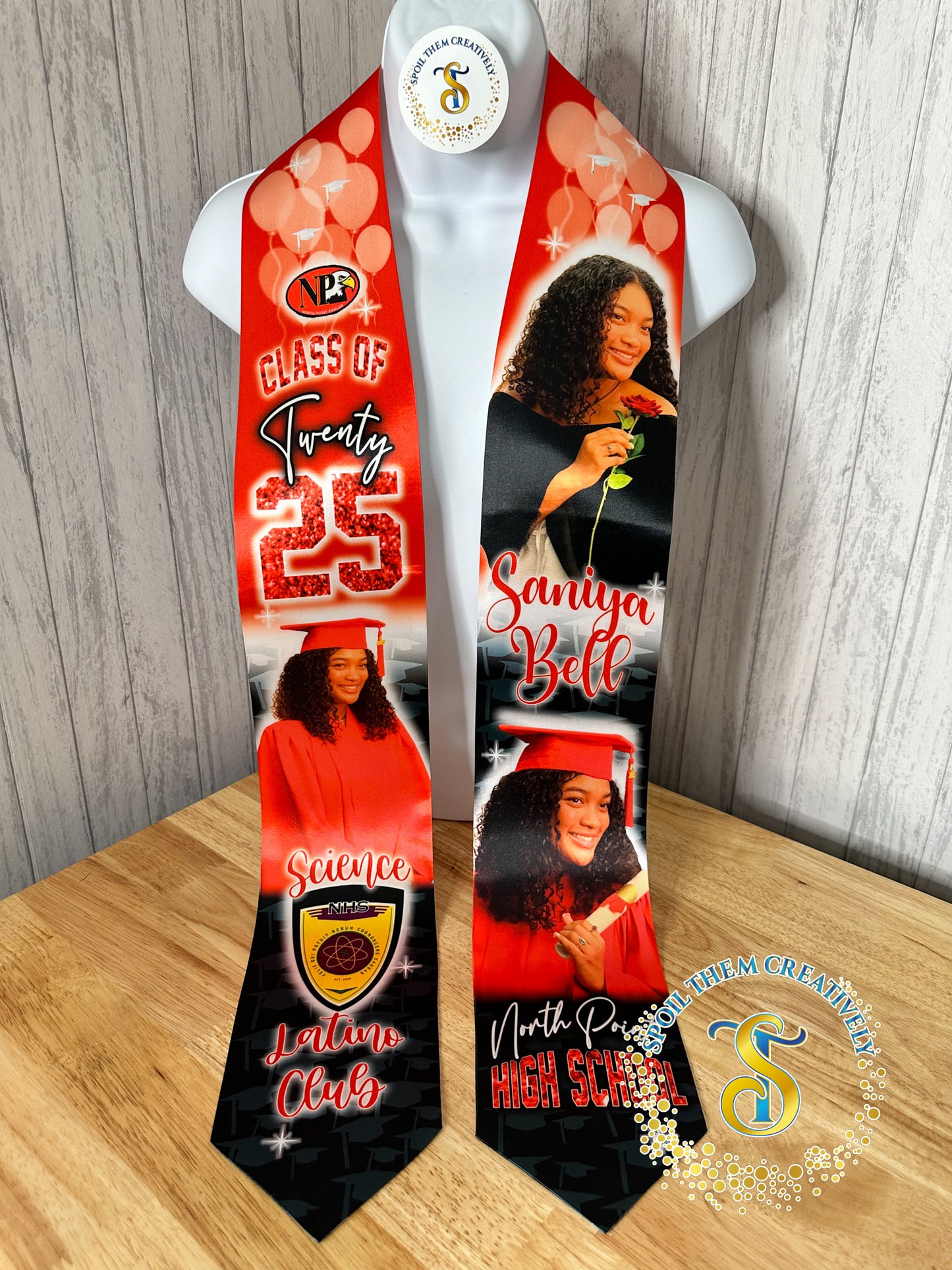Graduation Stole with 3 Pictures