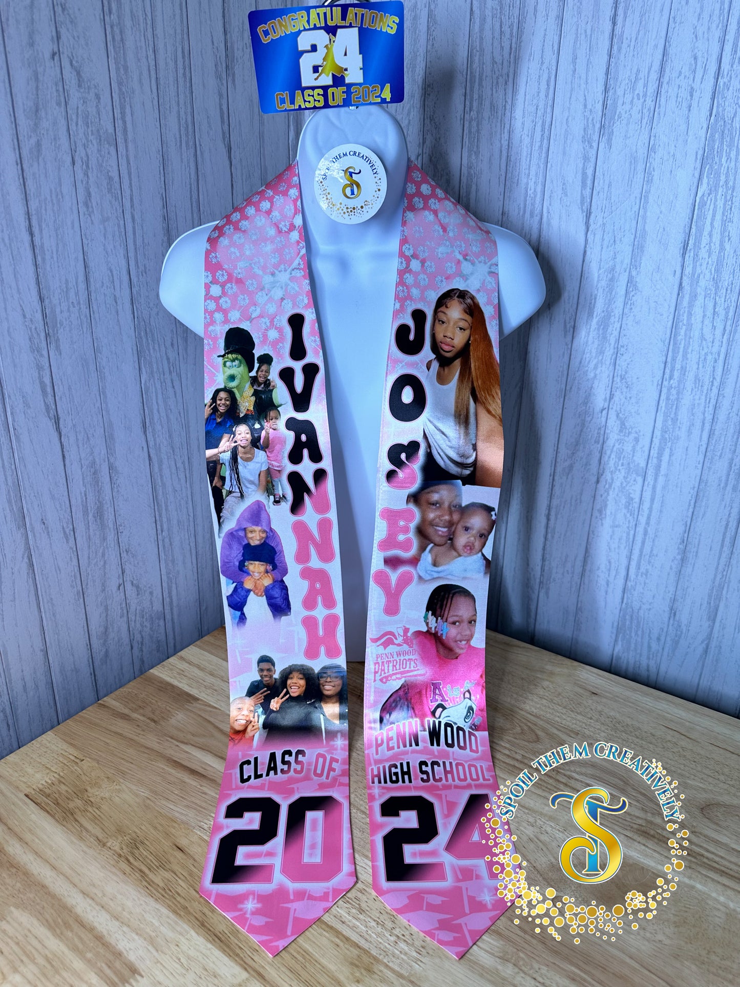 Graduation Stole with 6 Pictures