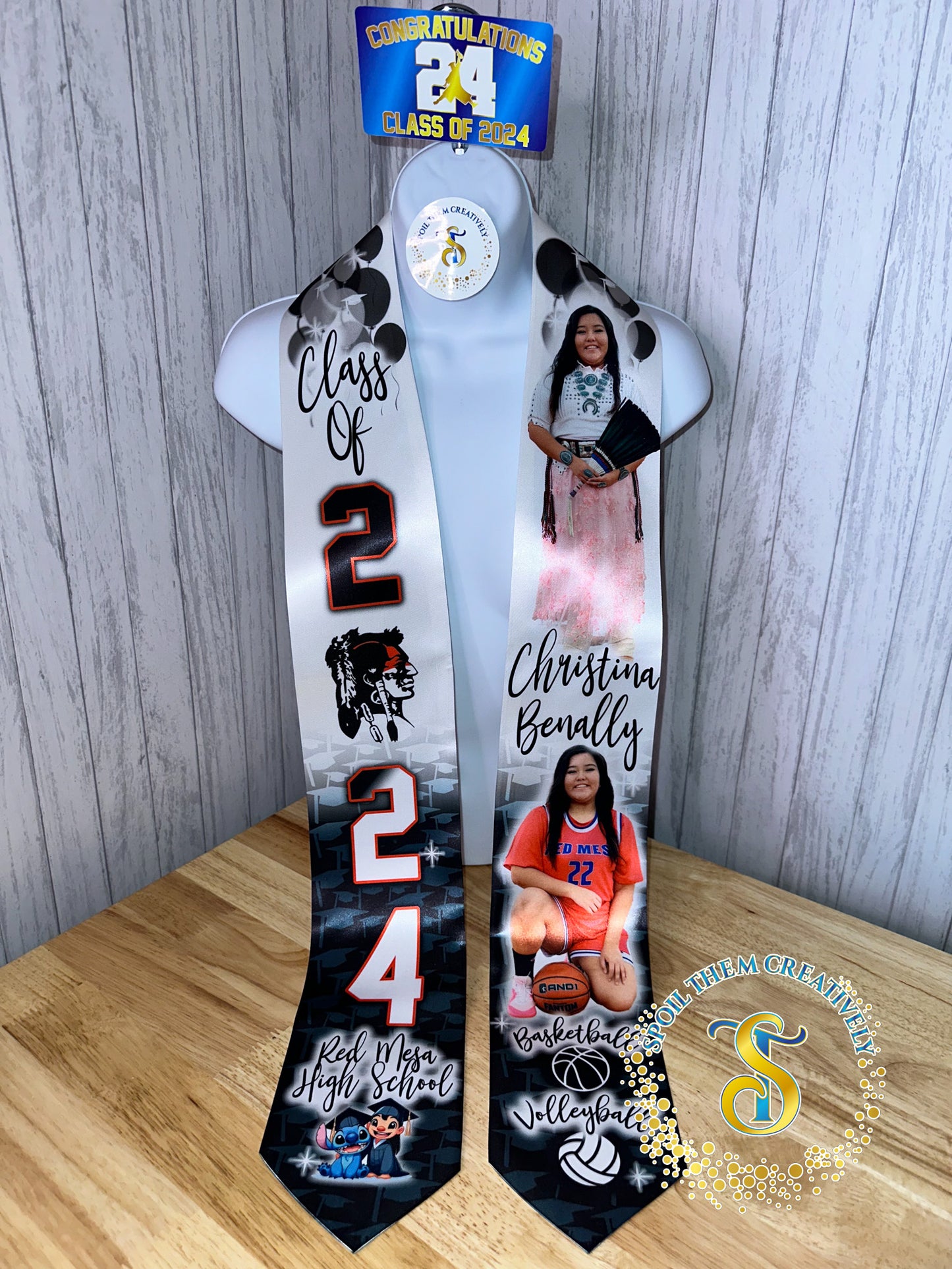 Graduation Stole with 2 Pictures