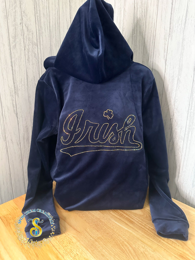 Custom Rhinestone Velour Track Suit