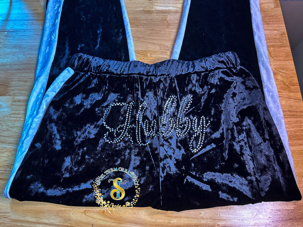Custom Rhinestone Velour Track Suit