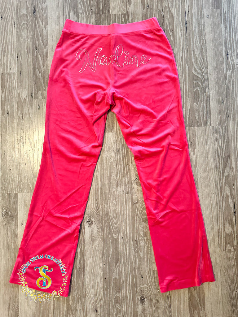 Custom Rhinestone Velour Track Suit