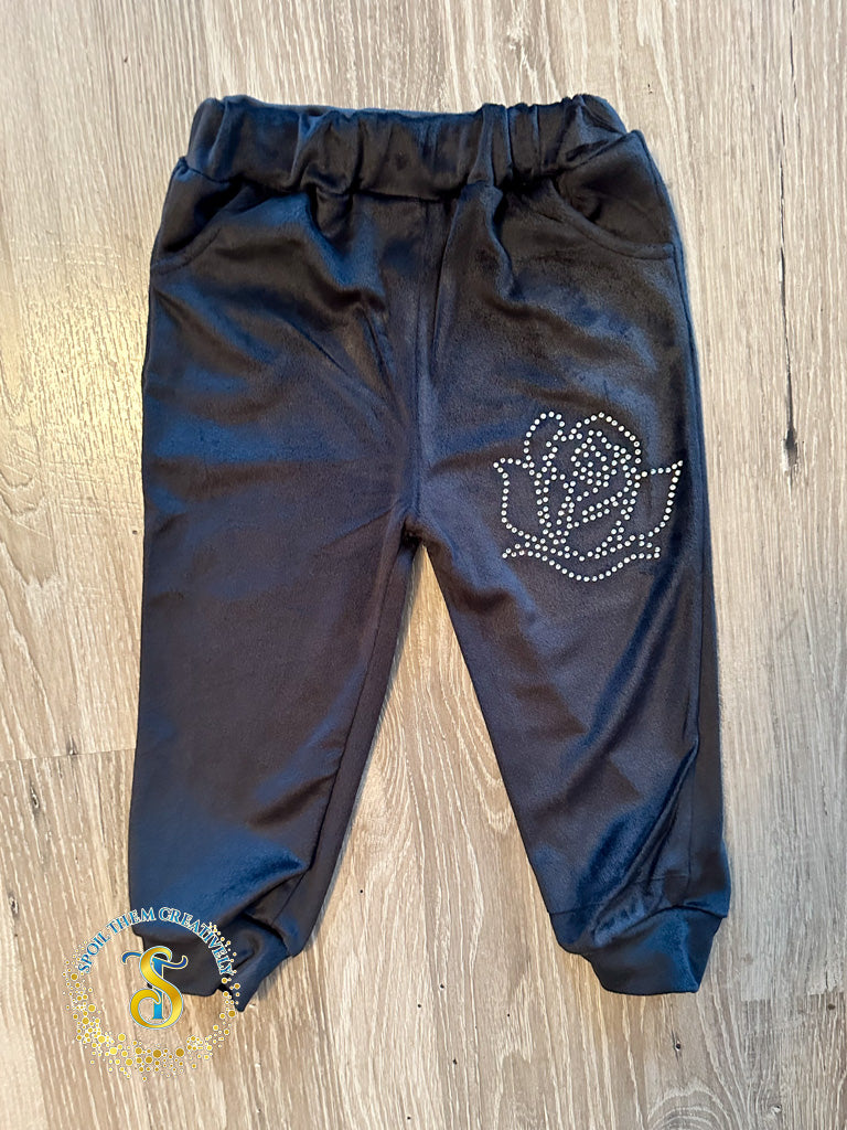 Custom Rhinestone Velour Track Suit