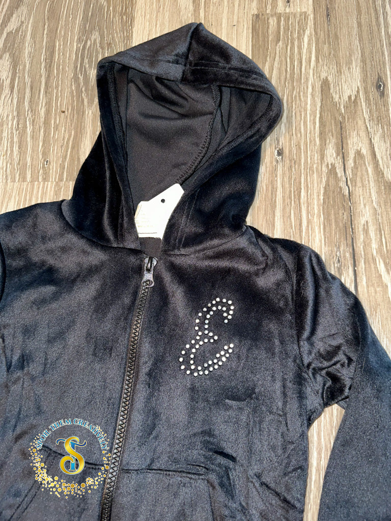 Custom Rhinestone Velour Track Suit