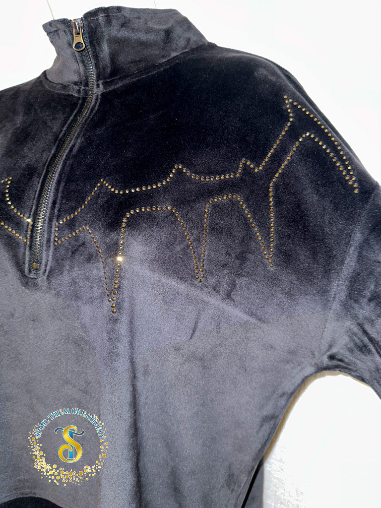 Custom Rhinestone Velour Track Suit