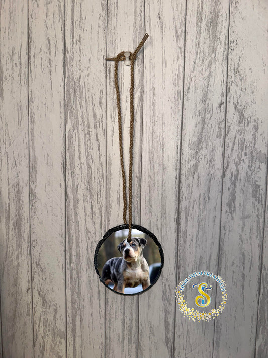 Rock Slate Christmas Ornament (Circle Shape)