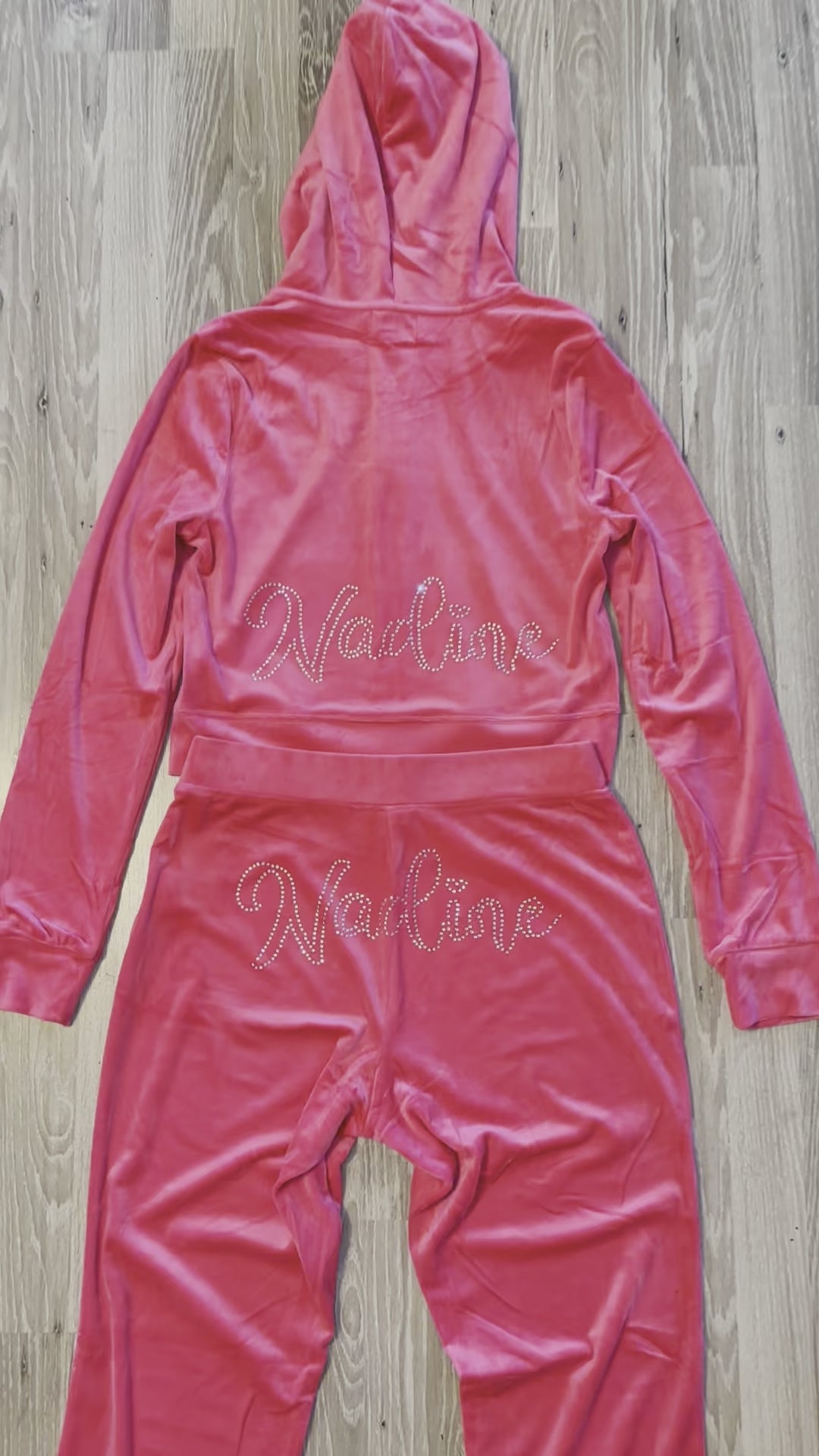 Rhinestone Velour Track Suit Custom SpoilThemCreatively