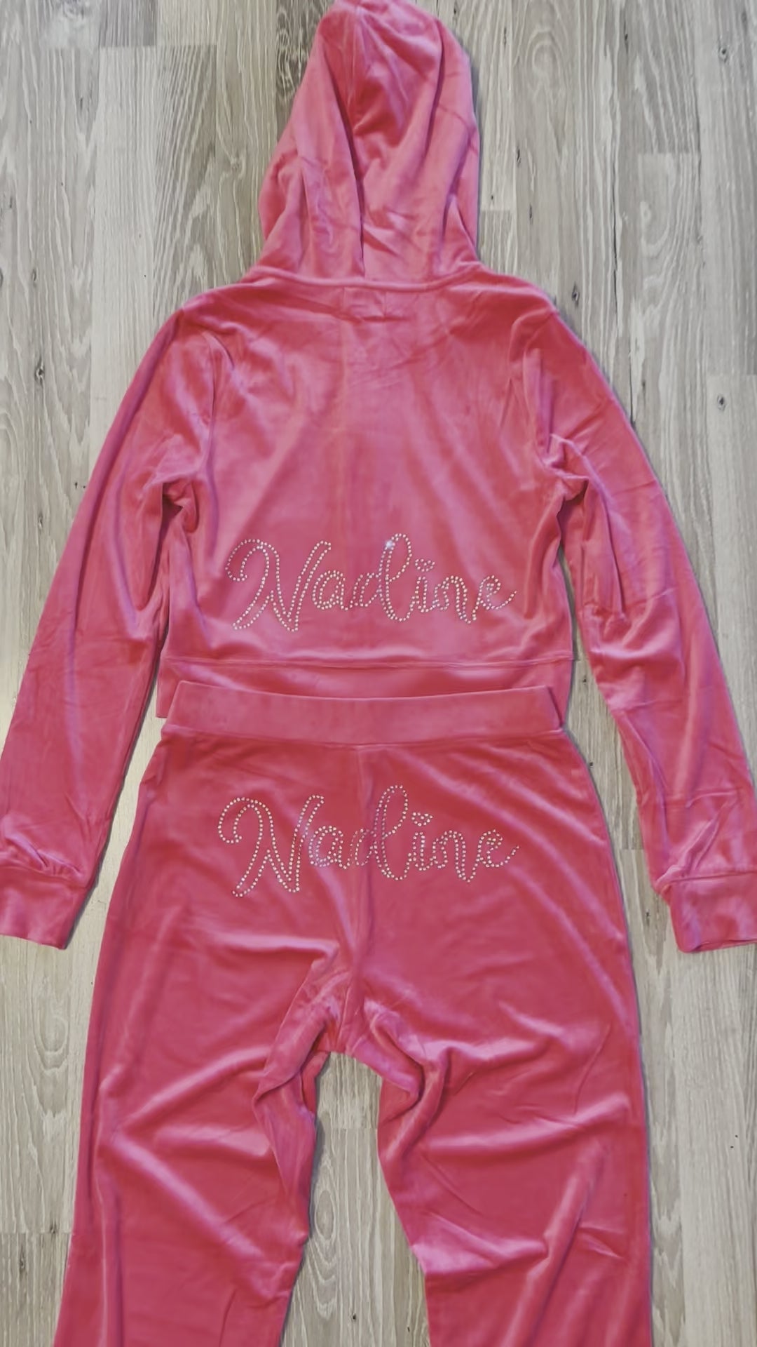 Rhinestone Velour Track Suit (Custom) – SpoilThemCreatively