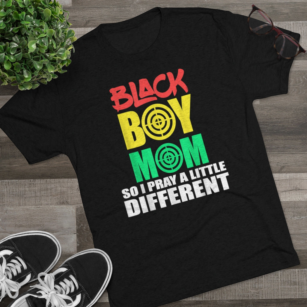 Black Boy Mom Unisex Tri-Blend Crew Tee