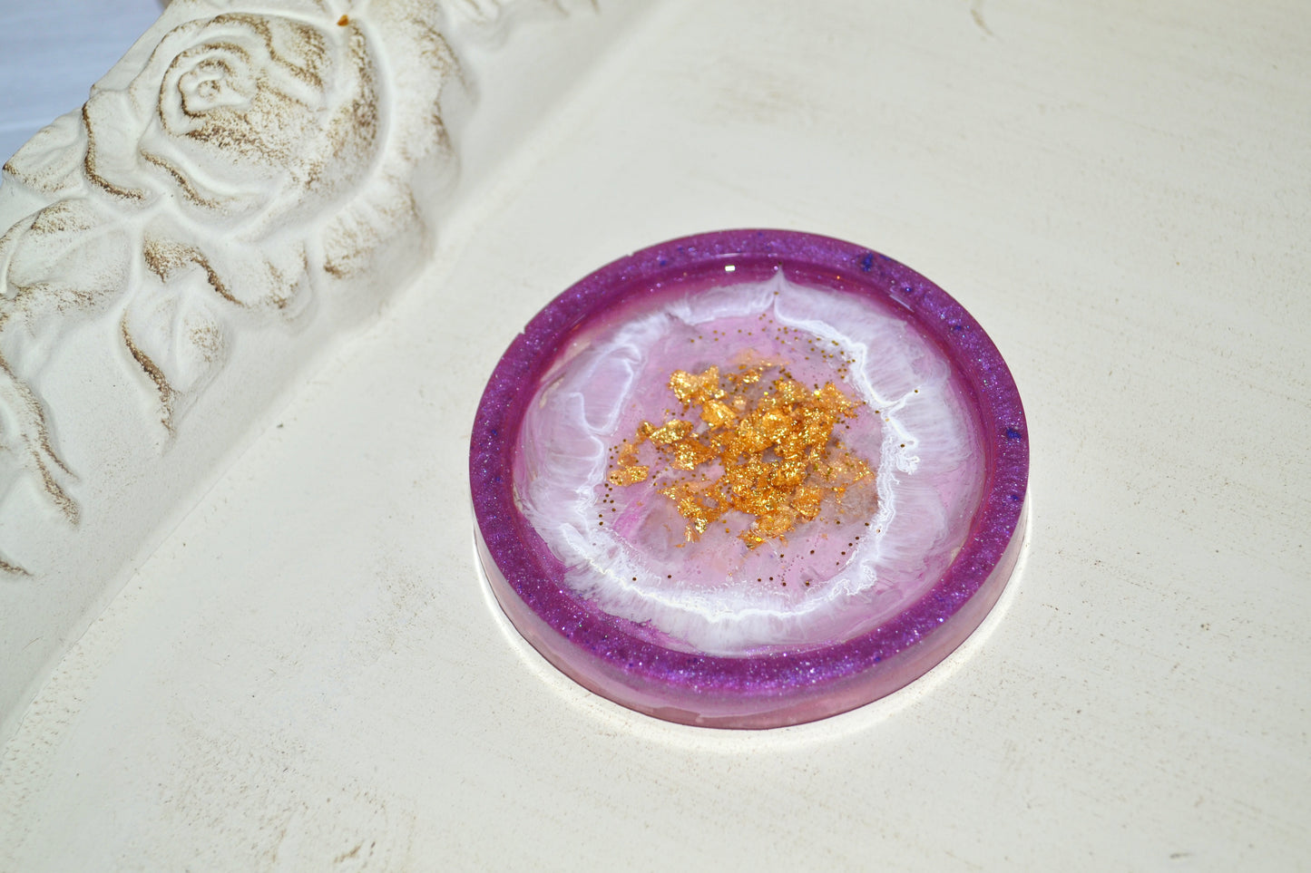 Purple and Gold Trinket Tray
