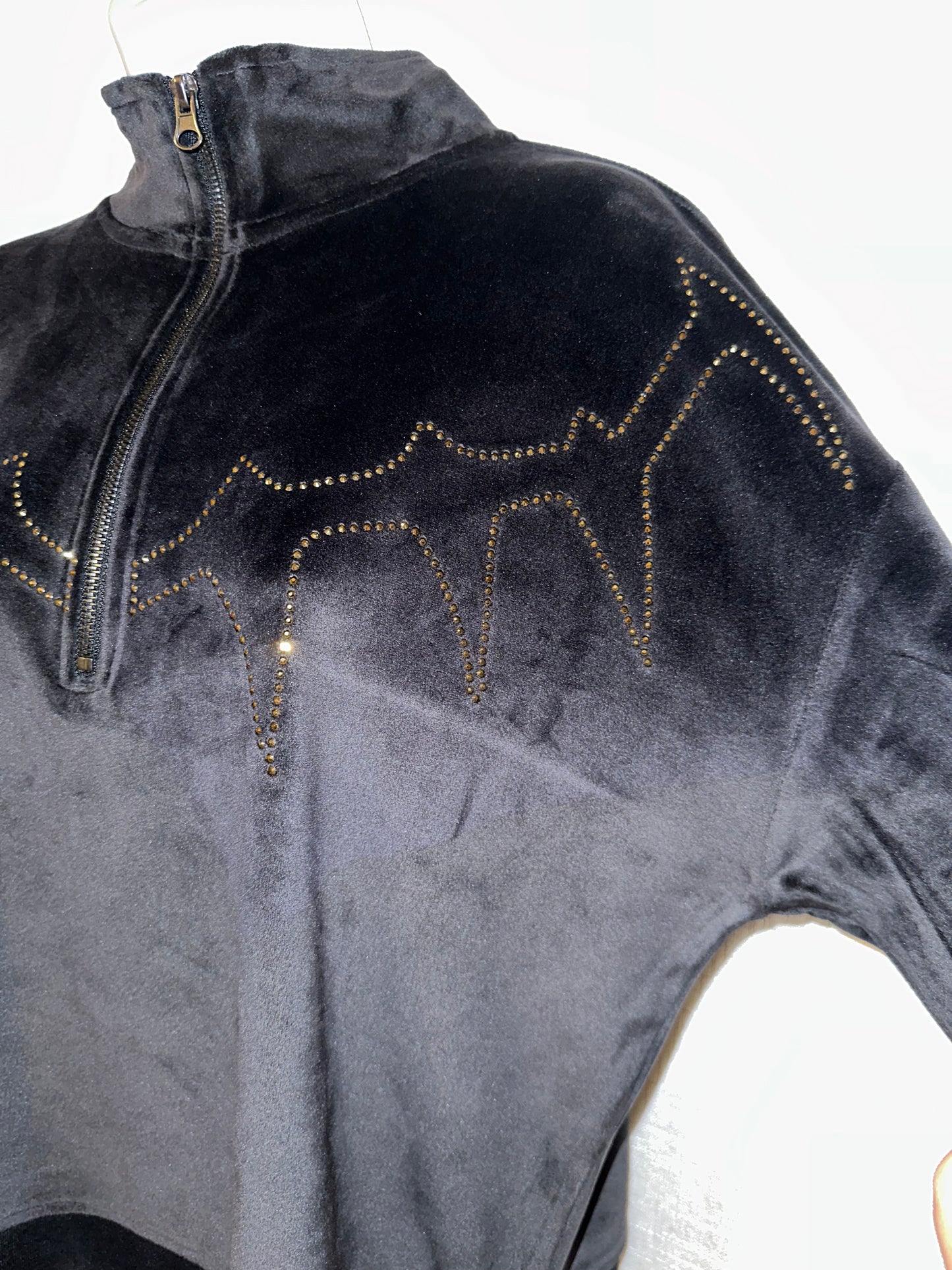 Rhinestone Velour Track Suit (Custom)