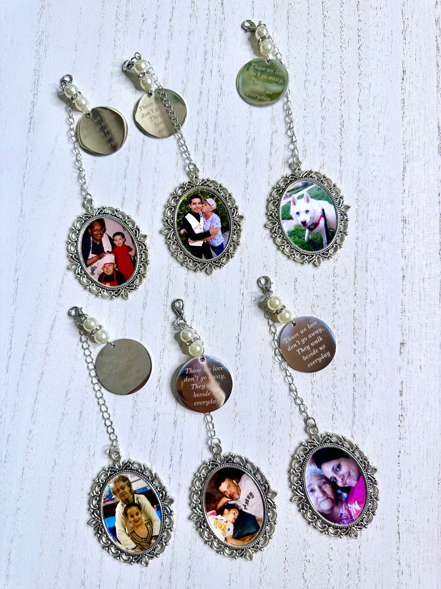 Silver Memorial Photo Charms for Graduation Cap