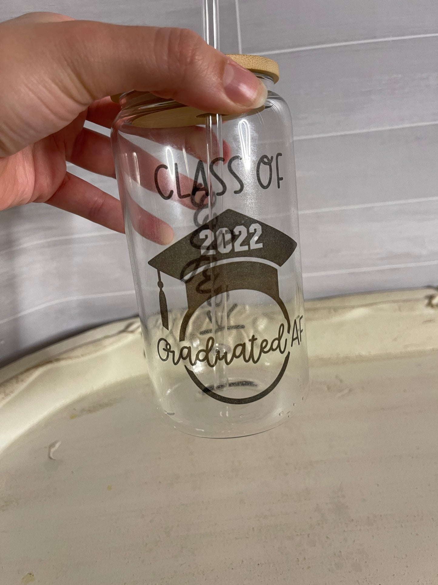 Personalized Graduation Beer Glass Cup (18oz)